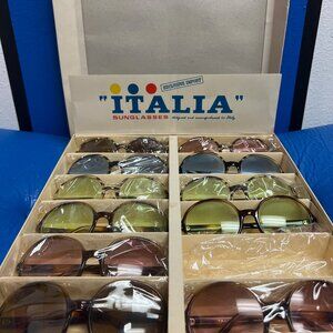 Vintage Deadstock 1960s Italian Oversized Round Sunglasses